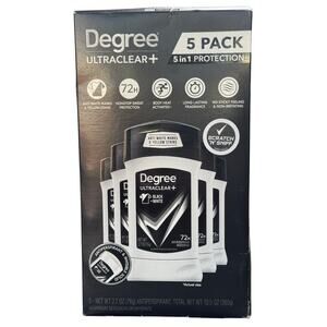 Degree Men UltraClear+ Antiperspirant Deodorant, Black & White, 2.7 oz, 5-pack